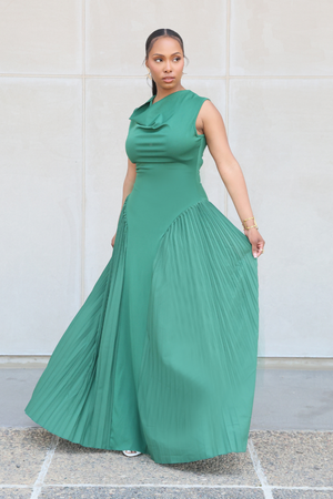Nairobi Green Ruffled Maxi Dress