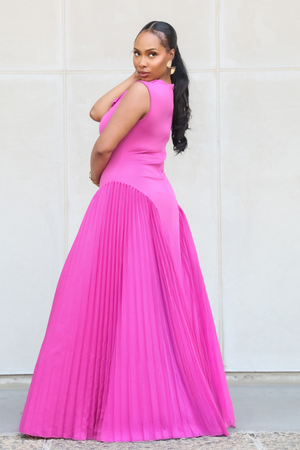 Nairobi Pink Ruffled Maxi Dress