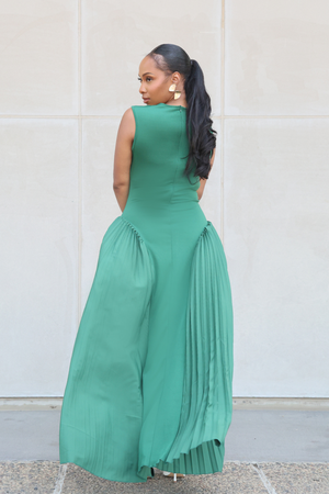 Nairobi Green Ruffled Maxi Dress