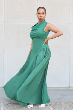 Nairobi Green Ruffled Maxi Dress
