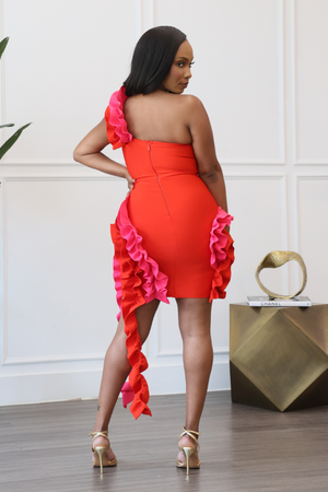 Ruffle me right bandage dress