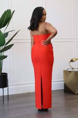 Scarlet Bloom Elegance Gown