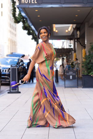 Mocha Swirl Wide Leg Jumpsuit