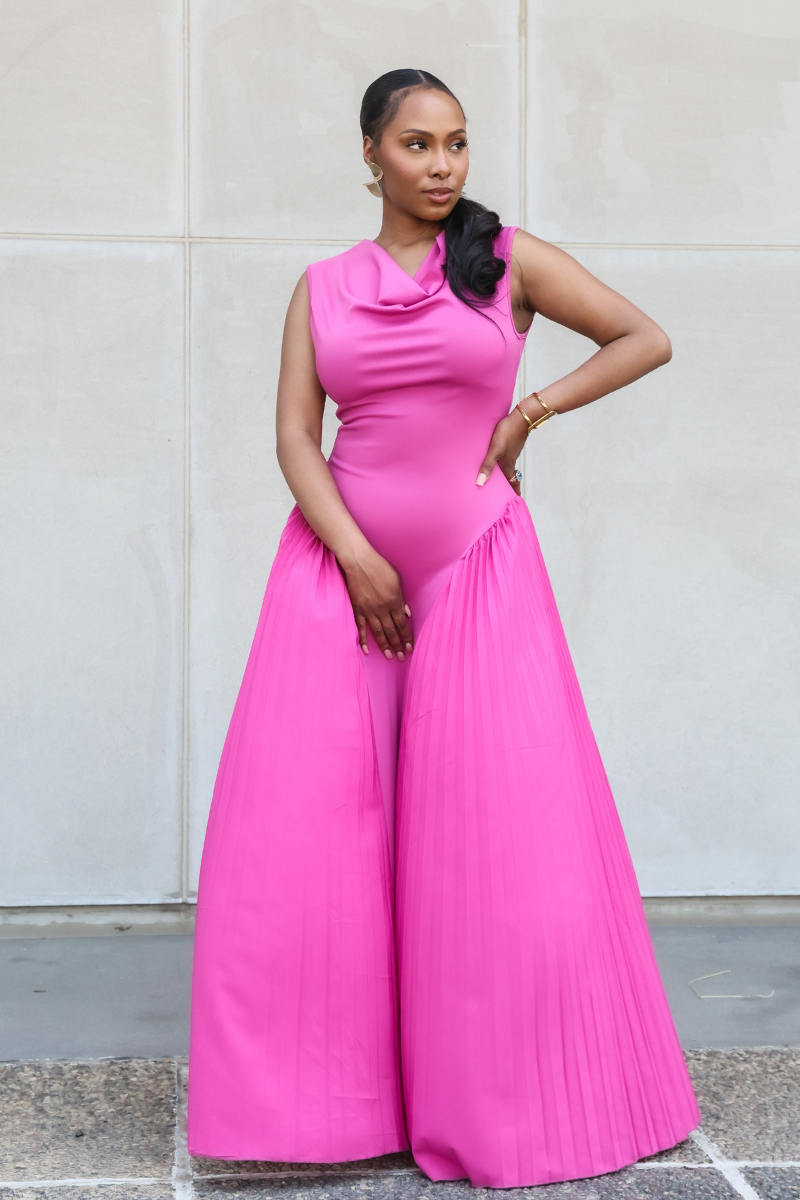 Nairobi Pink Ruffled Maxi Dress