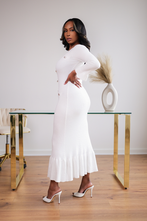 The Chelsea White Button Down Dress