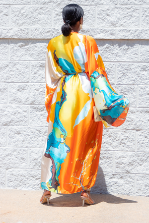 Pure Elegance Beach Satin Kimono