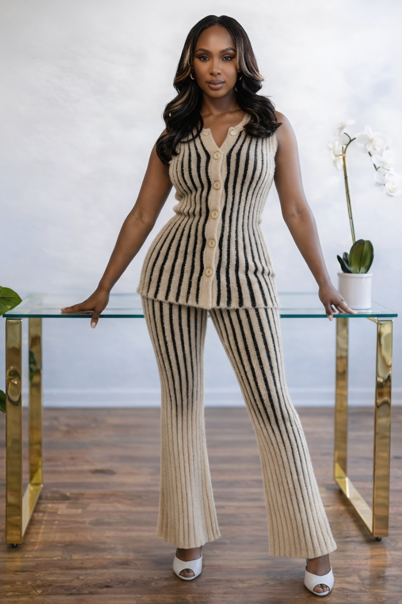 Raise Granted Stripe Two Piece Set