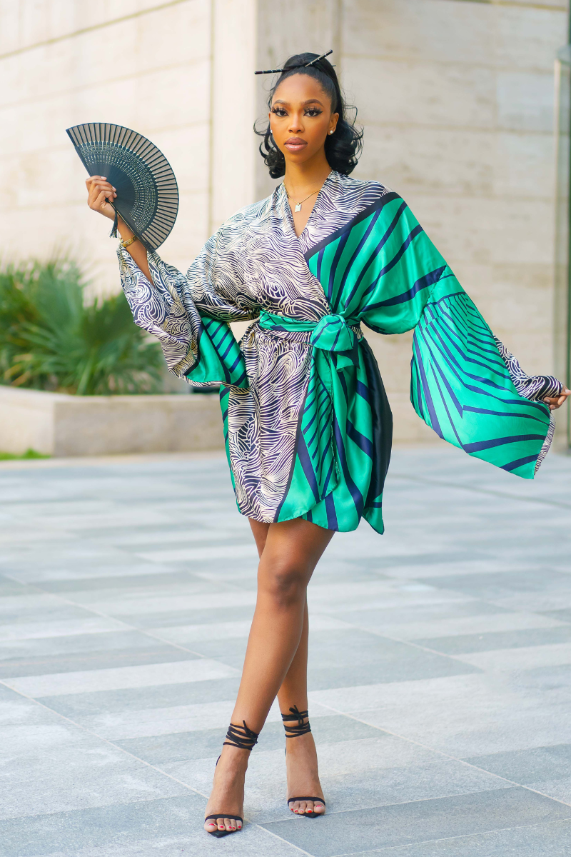 Daydream Mulan Satin Kimono Dress