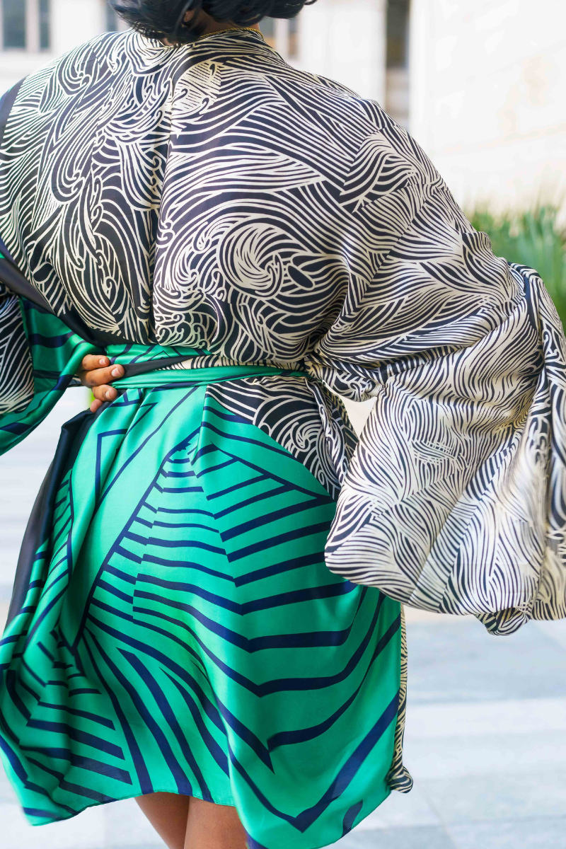 Daydream Mulan Satin Kimono Dress Daydream Mulan Satin Kimono Dress