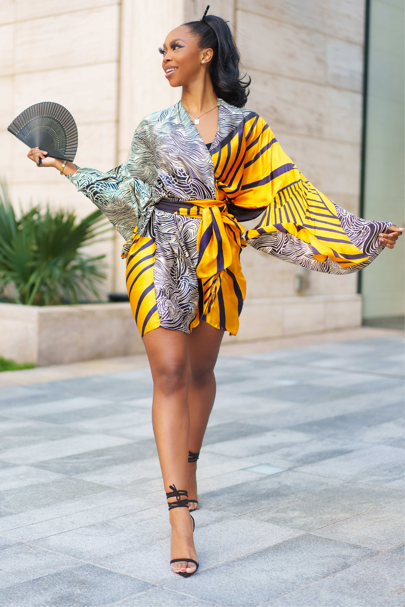 Satin 2025 kimono dress