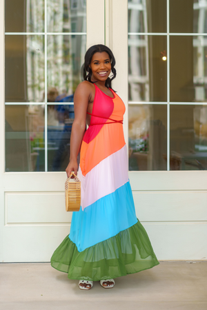 Rainbow Summer Maxi Dress